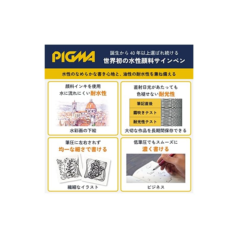 Sakura Craypas Pigma Water-Based Pens, Black, Set of 3 (ESDK-3A)