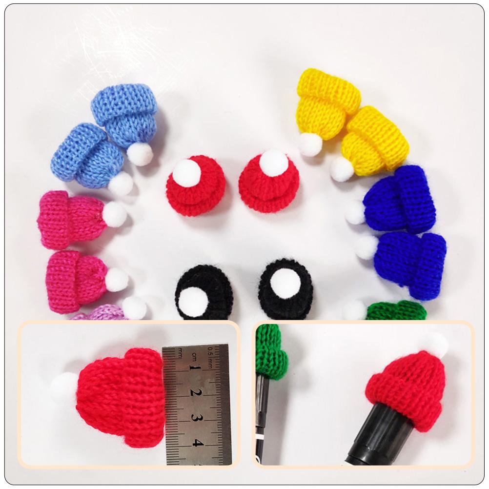 Pălării de Crăciun, decorațiuni Moș Crăciun, ornament, mini decorare brad, lână roșie de tricotat, consumabile DIY pentru bebeluși