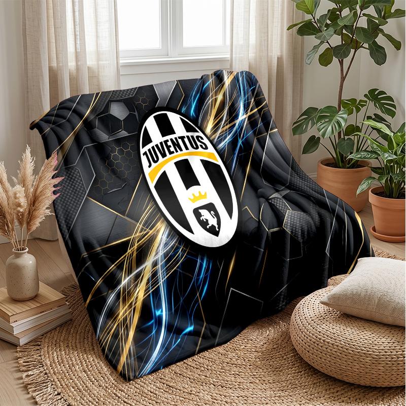 Juventus FC Themen-Decke Weiche Flanell-Decke Plüsch-Überwurf Gemütliche Sofa-Bett-Decke für Wohnkultur