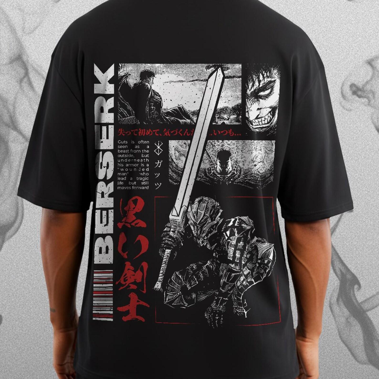 Guts , Berserk Brutalism Oversized T-shirt | Unisex, Men & Women. L