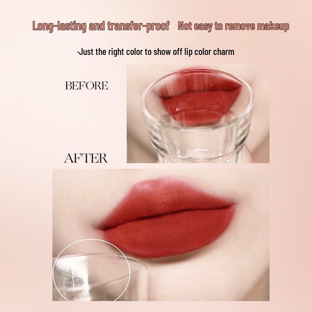 Lan Yi Petal Cinnamon Milk Tea Matte Waterproof Velvet Lipstick