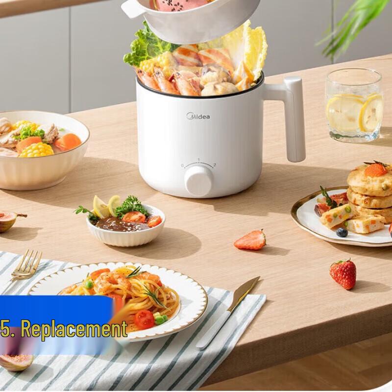 Midea Mini Electric Hot Pot with Steamer CN plug (adapter included)
