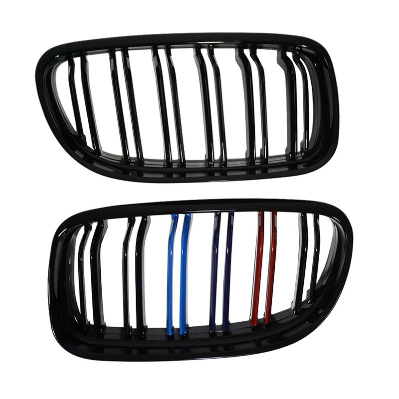 M-Färg Bilar Framre Racinggaller För BMW E90 LCI 3-Serie Sedan Kombi 2009-2012 Dubbla Linjer 2 Ribbgrill Ersättningsdel