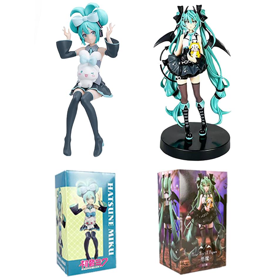 17CM Anime Hatsune Miku X Cinnamoroll Figure Anime Peripheral Collectible Models Decorative Decorations Children Kawaii Gift
