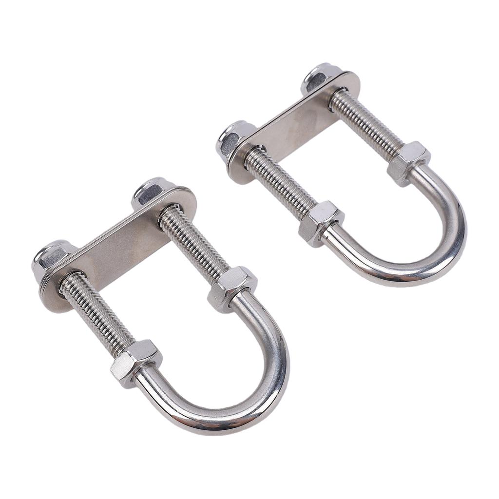 2PCS Boat U Bolts Stainless Steel Marine Boat Stern Bow Eye Tie Down U Bolts Rigging
