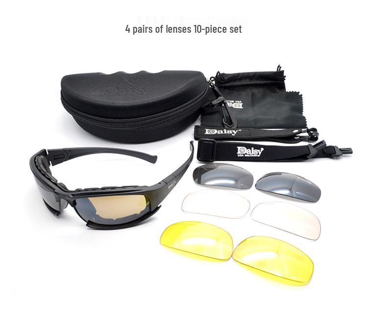 Militärische taktische polarisierte Brille - US Daisy x7 für Nachtsicht & Motorradfahren