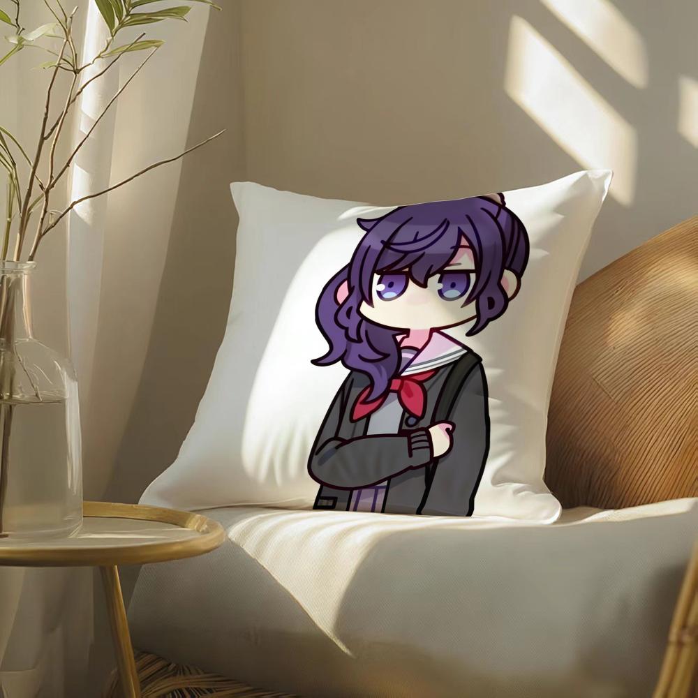 A-Asahina Mafuyu Chibi Cushion Cover Soft Short Plush Pillow Cover Smooth Cozy Texture Aesthetic Cushion Case Home Decor