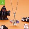 Halloween Ghost 3-In-1 Pendant Accessories Dark Purple Love S925 Sterling Silver Beads