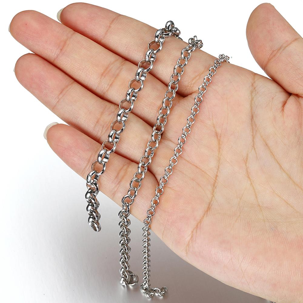 2Meters O Shape Necklace Chains Copper Bracelet Cable Link Bulk Chains DIY Handmade Jewelry Making Findings Wholesale