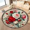 Free Shipping Elegant Floral Round Carpet for Living Room Decor Round Carpet for Home Sofa Bedroom,gift