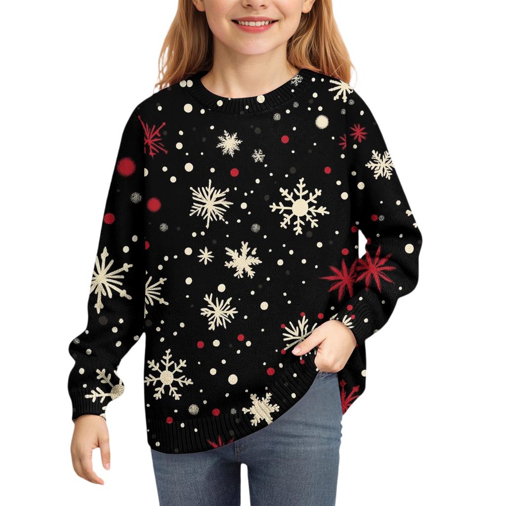 Christmas Day Sweatshirts For Children Boys And Girls Knit Sweater Cute Shirt Fall Crewneck Pullover Tops