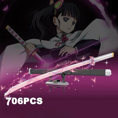 Demon Slayer Tsuyuri Kanao Kılıç Yapı Taşları Bıçak Silah Oyuncak Katana Modeli Tuğlaları Birleştirin Çocuklar İçin Hediyeler