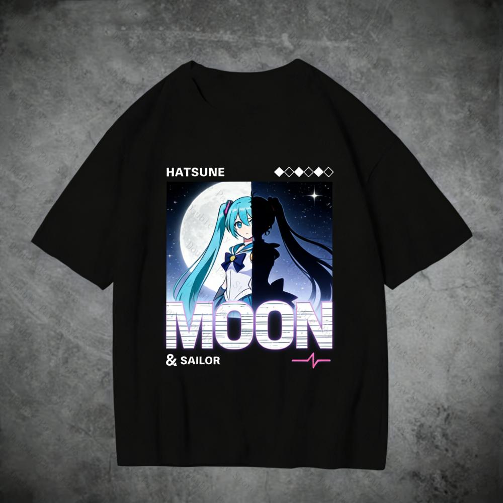 

Sailor Moon vs Miku T Shirts for Unisexs Shirts Women Y2k tshirts Vintage TShirt Crewneck Kids Short Sleeve Clothing Summer S