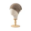 Women 100% Pure Cashmere Knit Beanie Hat Wavy Lace Pattern Winter Warm Soft Cozy Headwear Casual Cap Cold Weather Accessory