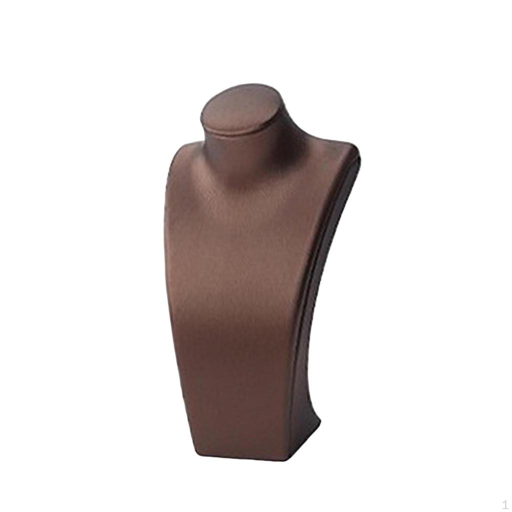 Elegant Necklace Stand, PU Leather Jewelry Display Retro Mannequin Bust, Tabletop Storage