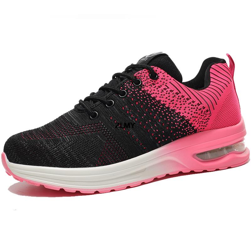 

Модная промышленная защитная обувь для мужчин и женщин, кроссовки со стальным носком, устойчивые к проколам и ударам, рабочие ботинки AirCushion для мужчин, спортивные рабочие защитные ботинки 36 розовый