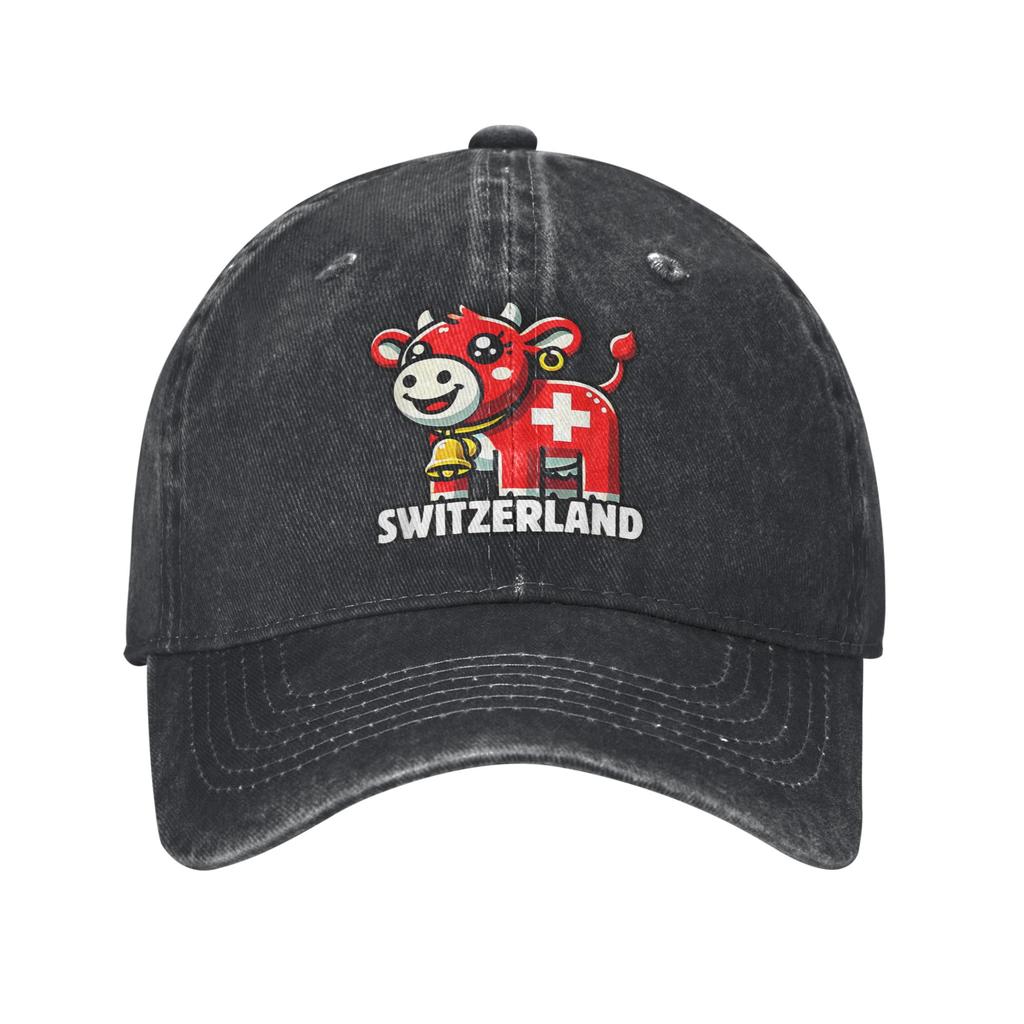 Swiss Switzerland Flag Trucker Hat Merch For Unisex Baseball Caps Retro Headwear Cap Adjustable