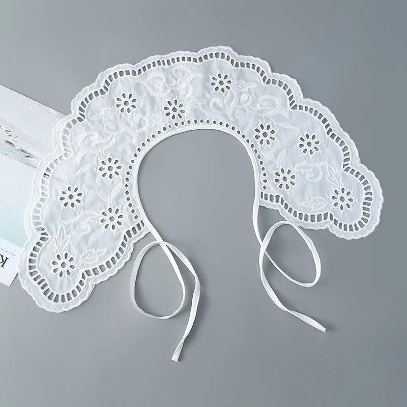 Female Fake Collars Shawl Doll False Collar for Women Girls Hollow Out Lace Detachable Collar Half Shirt Lapel Blouse Scarf