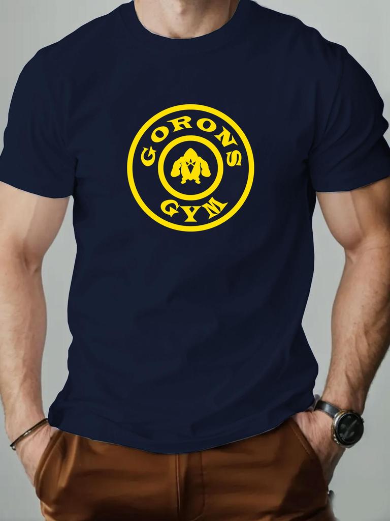 Mens cotton Tshirt fitness summer round neck shortsleeved graphic breathable fashion casual Tshirt