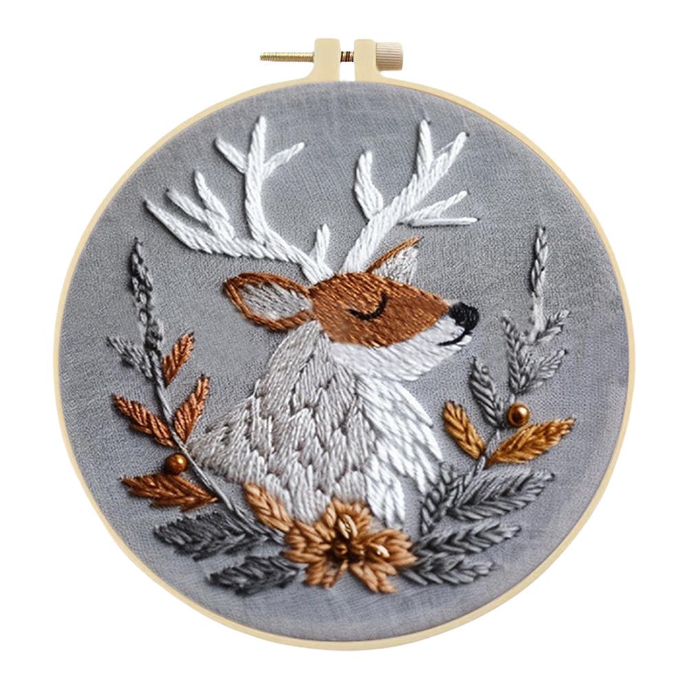 Winter Cotton Stamped Embroidery Cross Stitch DIY Starter Needlepoint Kit25x25cm