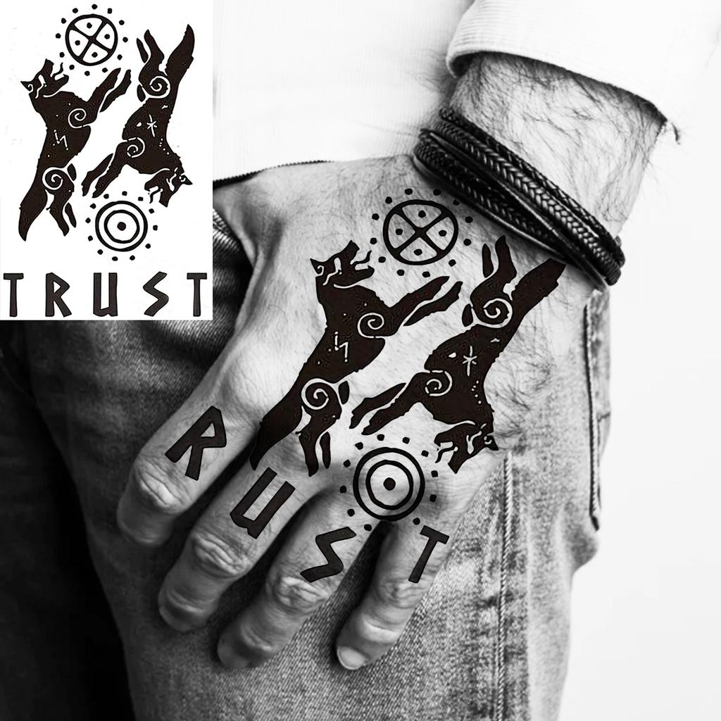 1 Vel Skelet Doornen Anker Tijdelijke Tattoos Voor Volwassen Hand Nek, Halloween Nep Tattoo Sticker Langdurig Realistisch Tatoo