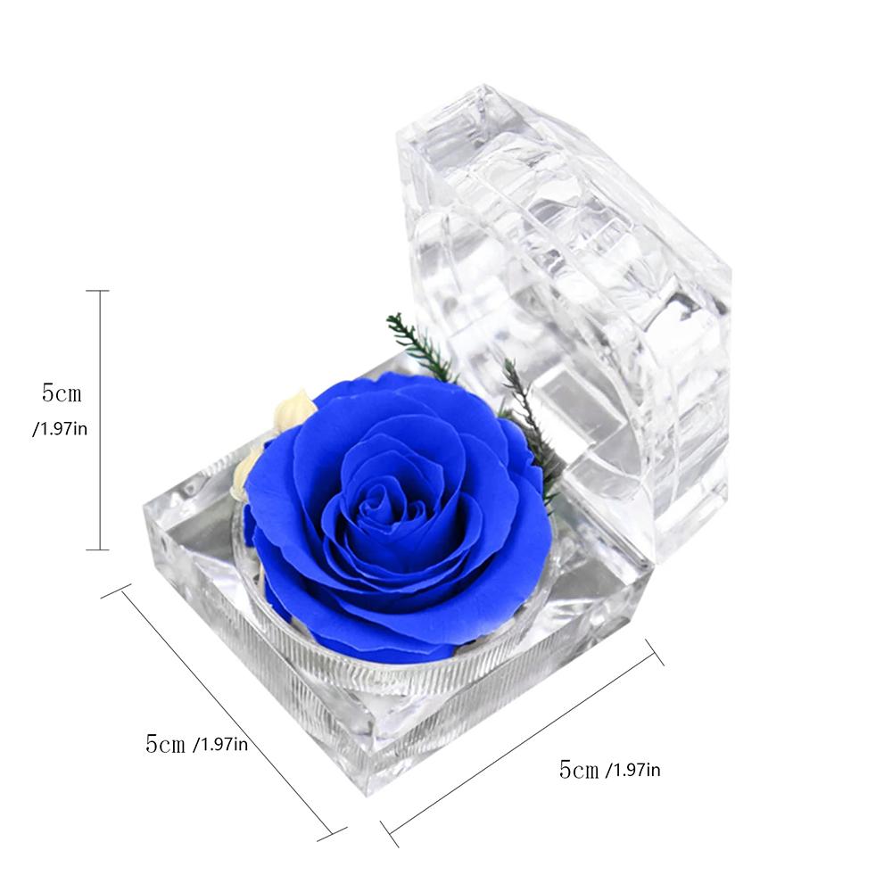 Artificial Realistic Beige Rose In Crystal Box Romantic Gift Valentine's Day Anniversary Home Decorations Unique Present