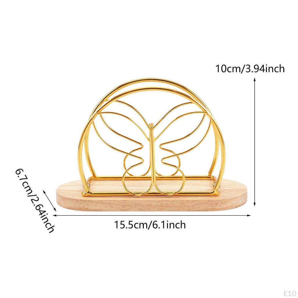 Kreativer Schreibtisch-Serviettenhalter mit Holzsockel für Zuhause und Küche