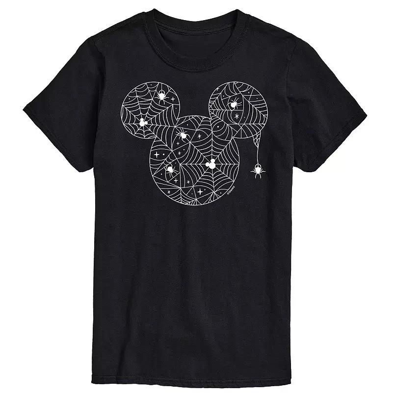 S Mickey Mouse Spider Web Graphic Black Tshirt S