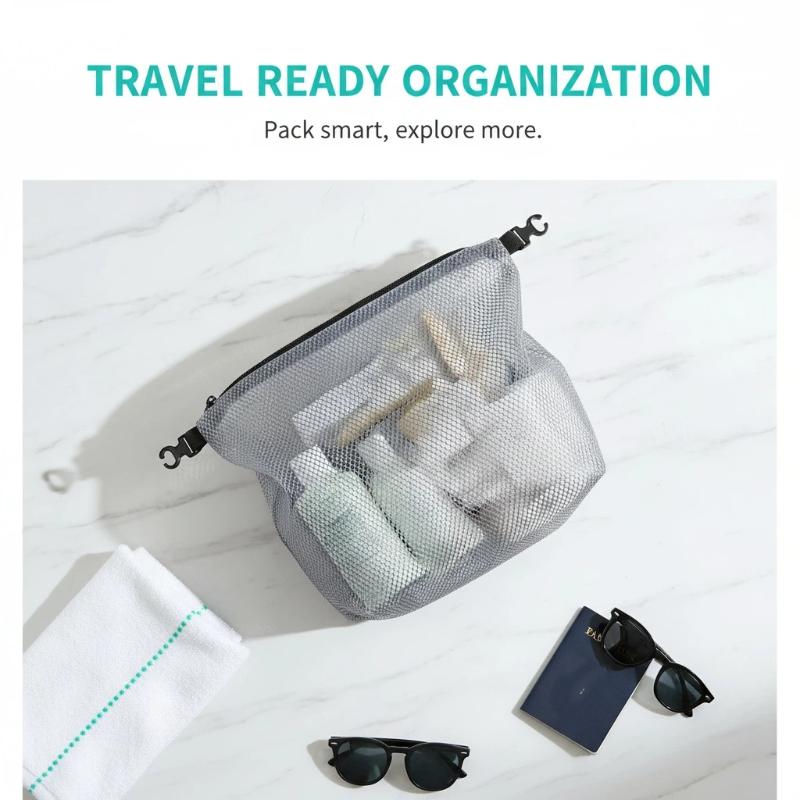 New Mesh Waterproof Cosmetic Bag Portable Portable Cosmetic Storage Bag Large Capacity Transparent Wash Bag Travel Storage Bag
