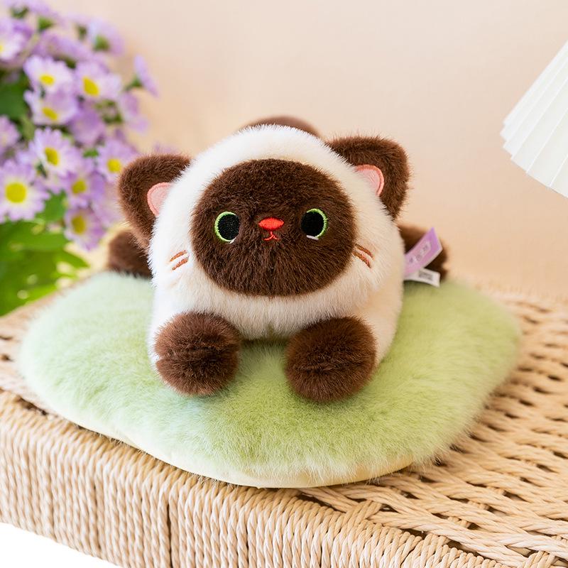 Adorable Siamese & Calico Cat Plush Doll - Perfect Birthday Gift for Girls 25cm