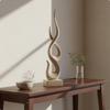 Abstract Flame Sculpture Elegant Accent Modern Twist Statue Sandstone Texture Resin Figurine