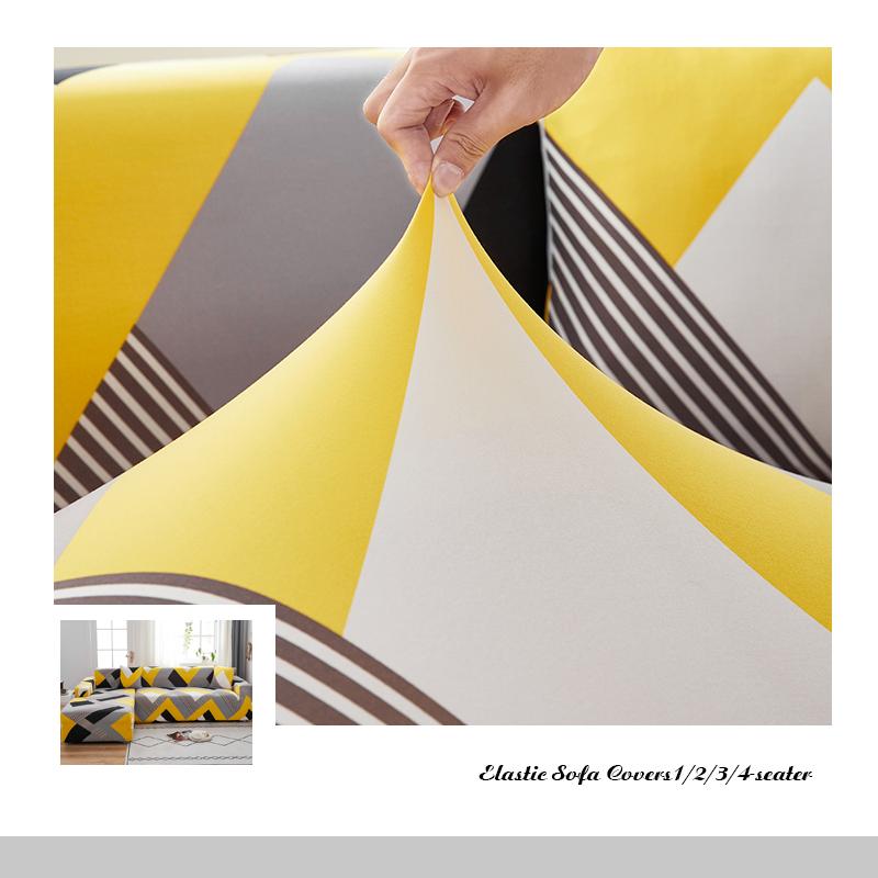 VIP LINK Sofa Cover Elastic Chaise Longue Sofa Cover for Living Room Stretch Covers for Corner Sofa L-shaped Need Buy 2pcs Cover