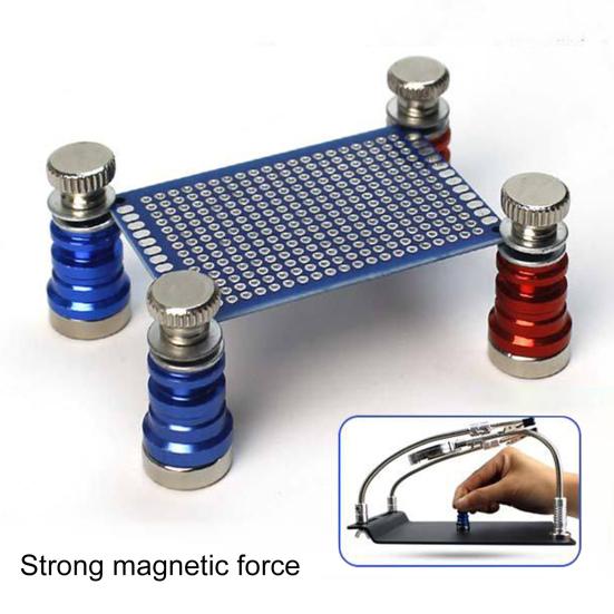 Spring Loaded Magnetic PCB Holder Adjustable Angle Damage-Preventing Spring Cushion Angle Soldering Aid Electronic Repair Clamp