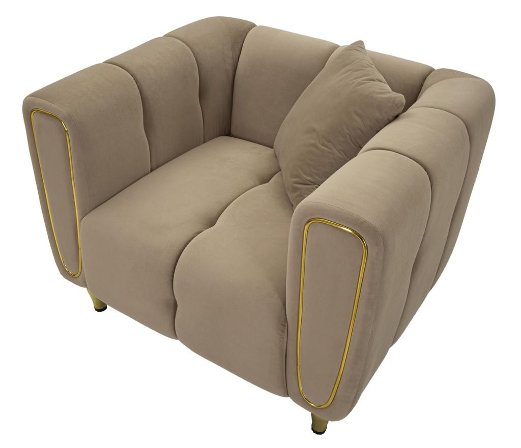 Armchair Alma Grey With Cushion Cm 97X81X71