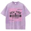New York Dreams Printing Female T-Shirt Fashion Casual Tshirt Street Hip Hop Wash Short Sleeve Summer Comfortable Clothes
