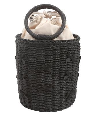 Kobe Lettuce Ribbon Basket Ribbon Bucket Perfect for and the Ocean Free Black Women's Bag, Handbag, Bag, Yukata, Resorts, [B1575], Size,