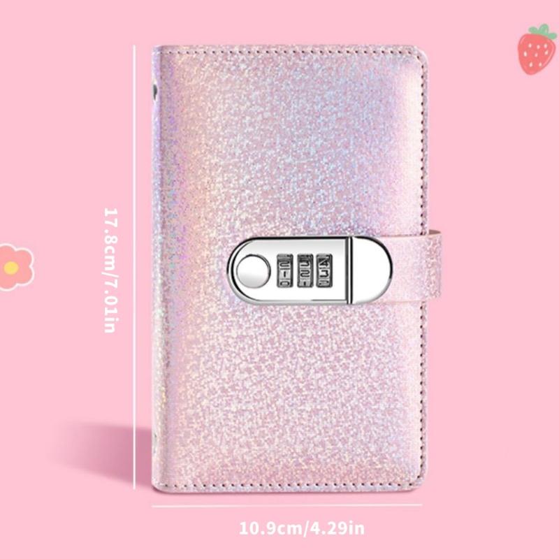 Money Organiser Notebook with Password Lock 50 Clear Plastic Sleeve Portable Money Saving Book for Travel and Daily Use