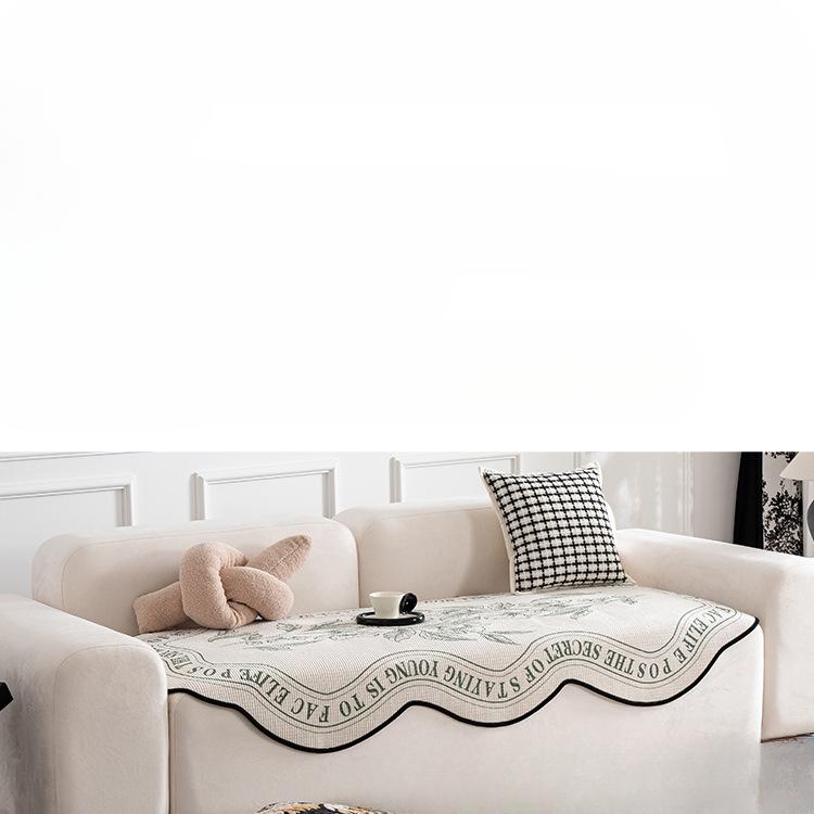 Nordic Light Luxury Sofa Cushion Advanced Sketch Hepburn Flower Shaped Cushion Black and White Classic Non-Slip Sofa Cover