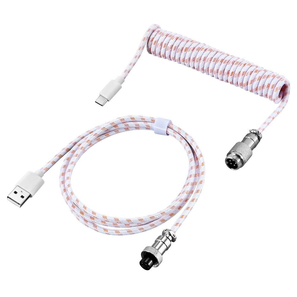 USB Port a Mechanical Keyboard Coiled Cable Mechanical Keyboard Coiling Cord  Computer Accessories