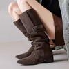Women's British style long fashion hundred soft elastic comfortable ankle boots shock absorption non-slip casual sports Martin boots