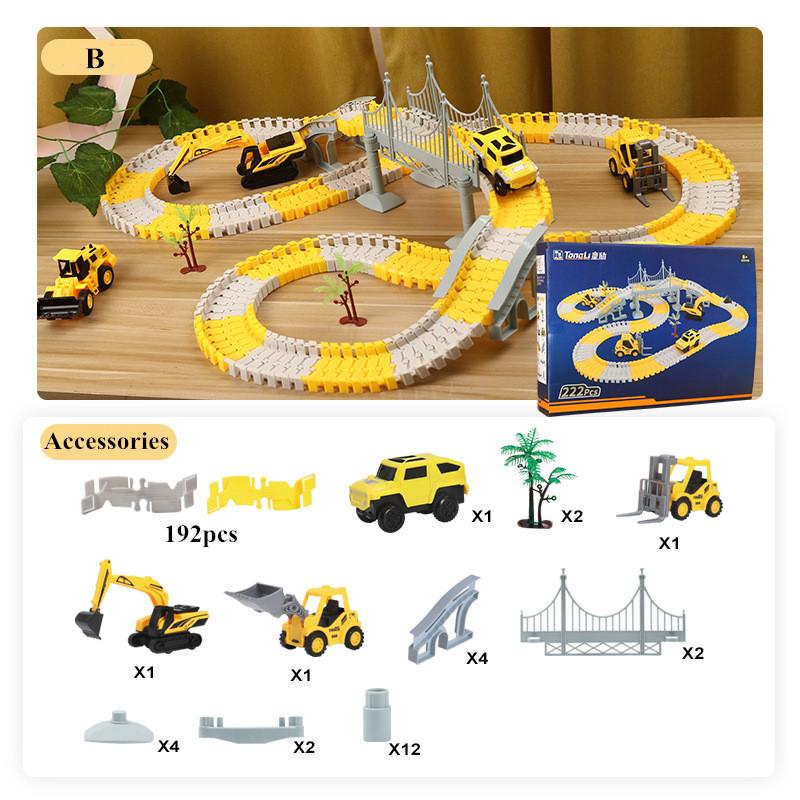 DIY Car Race Toys for Kids Magic Rail Track Sets Flexible Curved Creates Vehicles Toys Plastic Colored Railroad Childern Gifts
