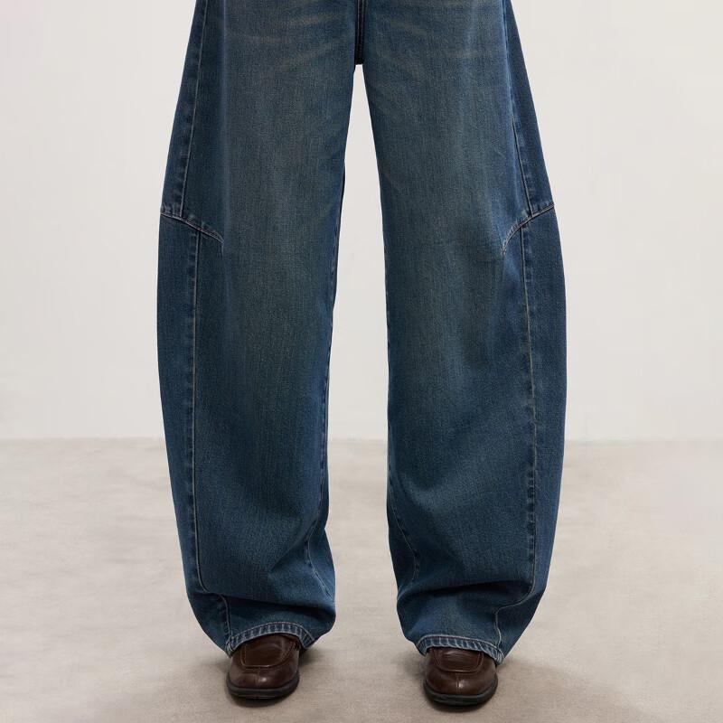 ONLY Women's High-Waisted Loose Distressed Washed Denim Jeans