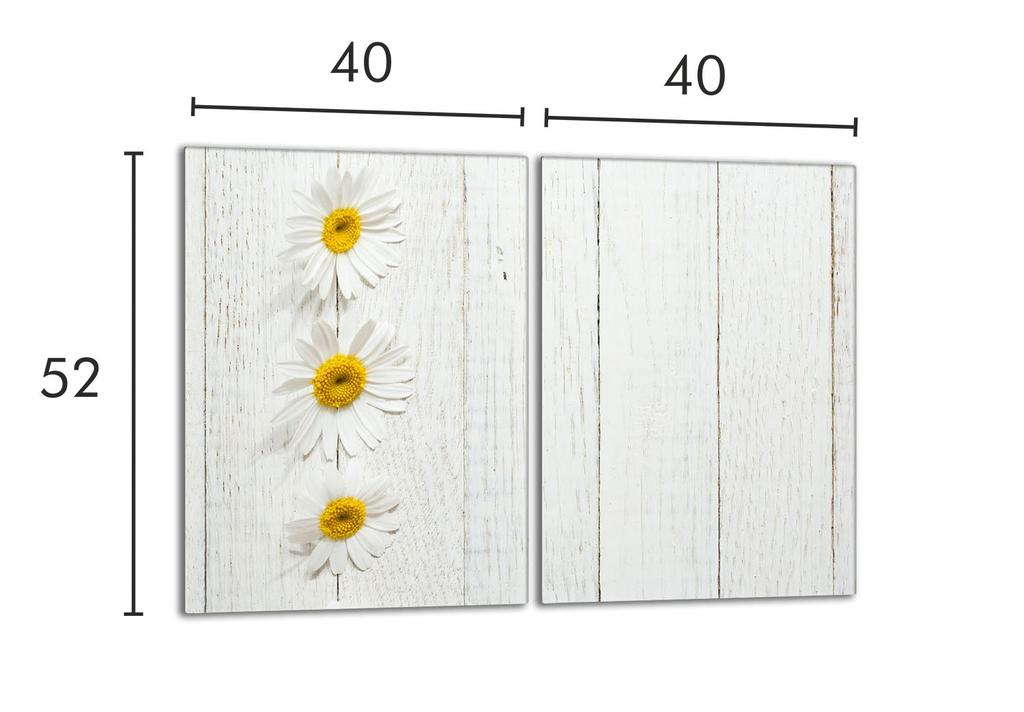 Szklana płyta ochronna na kuchenkę 2x40x52 Drewno