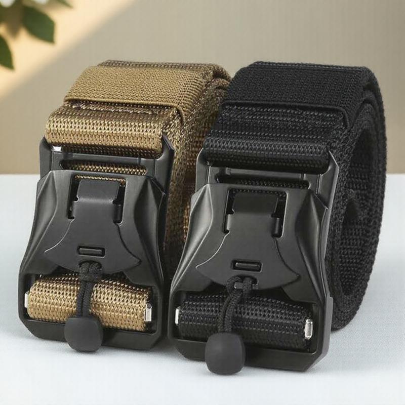 Outdoor Tactical Belt for Men Adjustable Military Work Belt Durable Nylon Canvas Belt Heavy Duty Waist Belt for Hiking Camping