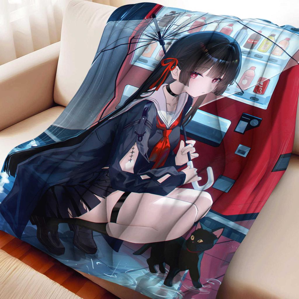 Cartoon Wuthering Waves Chizuru Flannel Blanket Cover Soft Anime Blanket Multifunctional Decor Home Universal Blankets