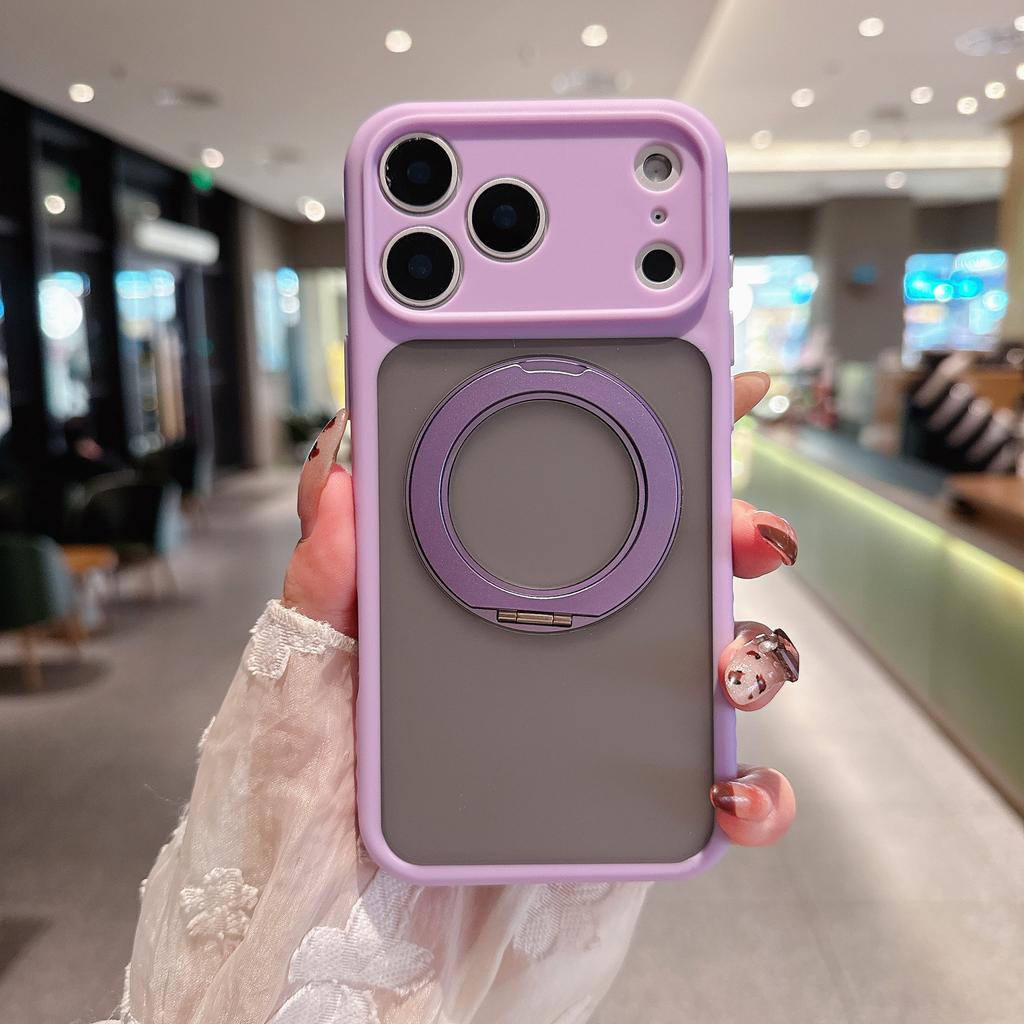 For Apple 17 Pro Max360 Stand Mobile Phone Protective Case Matte Anti-fingerprint