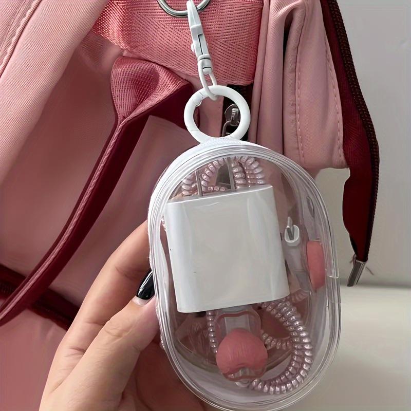1pc Transparent Cable Organizer Box For Storing Data Cable Charger Mini And Portable For Carrying Out Charger, Earphones, Etc.