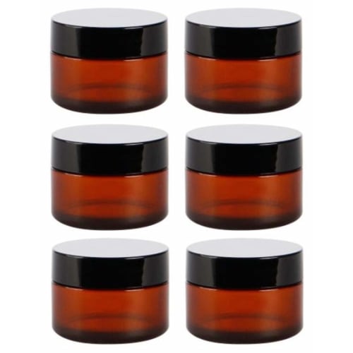 

GJTr Hand Cream Containers, Light-Resistant Jar, Glass Bottle, Refill, Amber/Brown, 50g, Set of 6