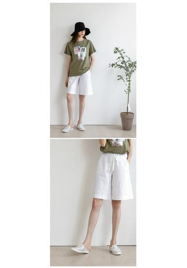 Dames Casual Shorts met Hoge Taille van Katoenen Twill - Los, Kreukvrij, Wijde Pijpen, Grote Maten, Zomerstijl