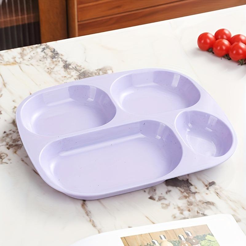 1PC Drop- Divided Plates, Microwave & Dishwasher Safe, Lightweight Plastic Picnic Plates Made of Healthy Materials